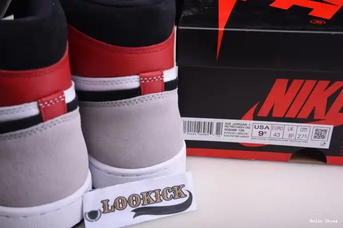 Bmlin Grey Jordan 1 OG Light Smoke High 555088-126 Air 0523